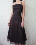 Официална елегантна дълга дамска рокля в кафяв цвят р-р S, снимка 1 - Рокли - 42814977