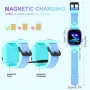 Детски интелигентен часовник LBS Tracker със SOS Anti-Lost Math Game Call Camera Touch Screen, син, снимка 6