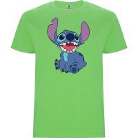 Нова детска тениска със Стич (Stitch) в зелен цвят , снимка 1 - Детски тениски и потници - 44462166