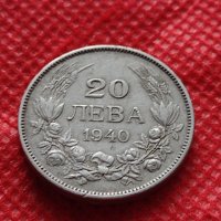 Монета 20 лева 1940г. Борис трети Цар на Българите за колекция - 24791, снимка 2 - Нумизматика и бонистика - 35206550