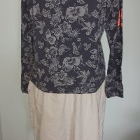 Памучна спортна блуза с флорален принт и неонов слоган, снимка 5 - Блузи с дълъг ръкав и пуловери - 29864731