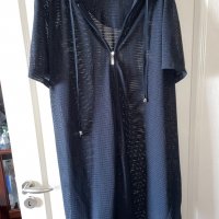 Дълга черна риза жилетка  туника рокля от мрежа цип , снимка 5 - Жилетки - 37531878