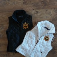 Polo Ralph Lauren Equestrian Vest Suede Trim White Quilted Full Zip - страхотен дамски елек , снимка 4 - Елеци - 42925510