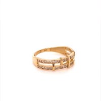 Златен дамски пръстен 2,02гр. размер:56 14кр. проба:585 модел:20155-6, снимка 3 - Пръстени - 42619256