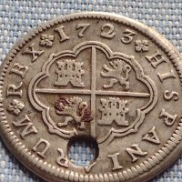 Сребърна монета 2 реала 1723г. Филип пети Сеговия Испания 13683, снимка 3 - Нумизматика и бонистика - 42900075