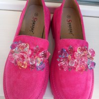 Нови Дамски мокасини цвят фуксия, снимка 10 - Дамски елегантни обувки - 44335827