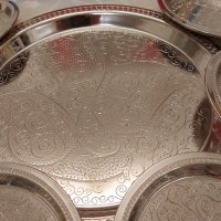 Руски метален десертен сервиз (подноси, табли), снимка 5 - Антикварни и старинни предмети - 39379376