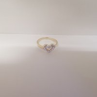 Златен пръстен сърце , снимка 6 - Пръстени - 40875064