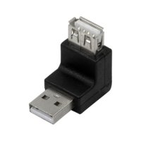 Преходник сединител USB2.0 Ъглов на 90° Мъжко - Женско Digital One SP01416 Adapter USB2.0, снимка 1 - Кабели и адаптери - 32142458