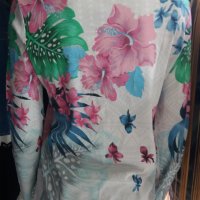 УНИКАЛНО КРАСИВА блуза на цветя с пайети , снимка 4 - Тениски - 40104378