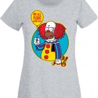 Дамска тениска The Simpsons Krusty The Clown Pennywise 02,Halloween,Хелоуин,Празник,Забавление,, снимка 5 - Тениски - 38154282