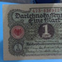 Рядка банкнота една марка 1920 година Германия с червен печат за колекция - 18854, снимка 3 - Нумизматика и бонистика - 31186585