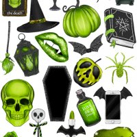 Скрапбук стикери за декорация планер halloween хелоуин самозалепващ лист А5 - различни видове, снимка 8 - Други - 38086615