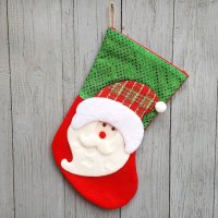 1836 Коледен чорап за подаръци с Дядо Коледа и пайети, снимка 4 - Декорация за дома - 30783362
