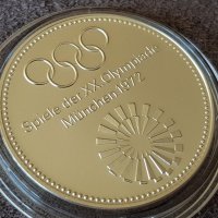1972 Мюнхен Сребърен Немски медал плакет Oz унция монета RRR, снимка 3 - Нумизматика и бонистика - 38114143
