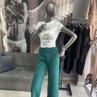 Панталон плетиво в зелен цвят, снимка 1 - Панталони - 44175976