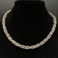 Сребърен синджир Byzantine chain кралска оплетка, снимка 2 - Колиета, медальони, синджири - 44420819