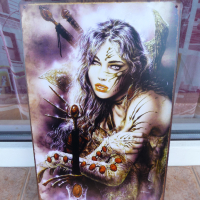 Метална табела фентъзи меч магия еротика битки слава воини татуси, снимка 1 - Други ценни предмети - 7779658