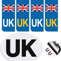 Нови стикери за кола за Европа винилови стикери за автомобили с регистрационен номер на UK, снимка 1 - Аксесоари и консумативи - 38393411