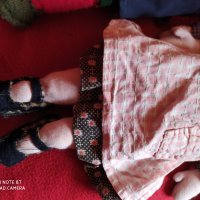 Стари меки ръчно изработени кукли момче и момичр, снимка 4 - Колекции - 29699307
