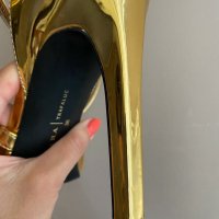 Златни сандали Zara, снимка 8 - Сандали - 37358632