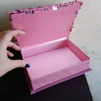 Луксозни кутии за бижута, сатен и пайети, в розово, поотделно, снимка 4 - Подаръци за жени - 31611151