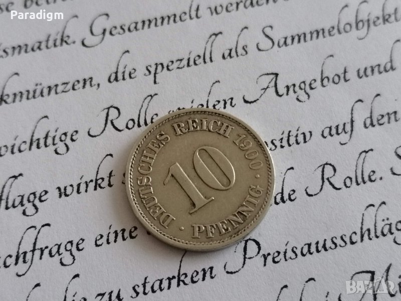 Райх монета - Германия - 10 пфенига | 1900г.; серия A, снимка 1