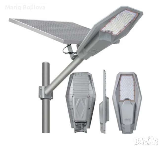 Соларна улична лампа с дистанционно управление – 200/300W, 6400K, снимка 1