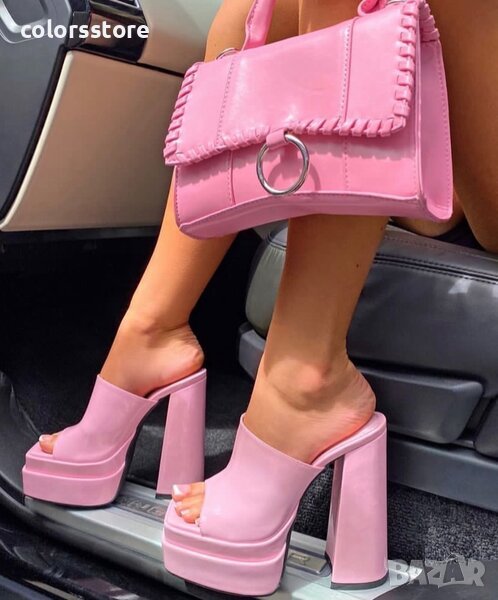 Чехли на ток - пудра кожа - DTC1, снимка 1