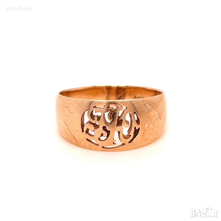 Златен дамски пръстен 4,27гр. размер:59 14кр. проба:585 модел:20629-1, снимка 1