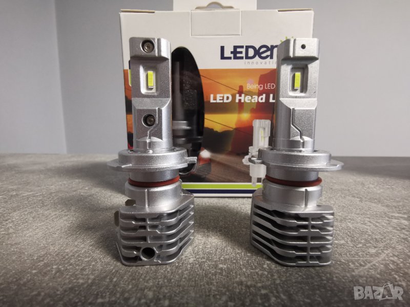 LED крушки за фарове, H1 H7 H4 HB3  HB4 9-32V 44W 4000LM 6500K Ledener, снимка 1