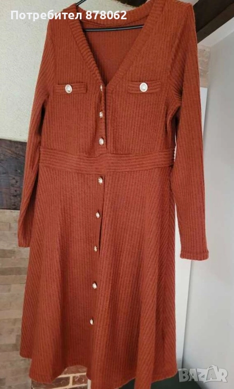 Дамска кафява рокля, снимка 1
