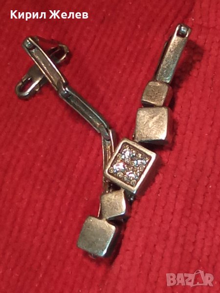 АРИСТОКРАТИЧНА СРЕБЪРНА АРТ ГРИВНА СРЕБРО925 Част От КОМЛЕКТ ИНКРУСТИРАНО с ФАСЕТИРАНИ ЦИРКОНИ 33156, снимка 1