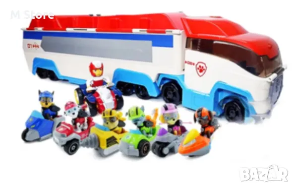 Paw Patrol Камион с ремарке Jumbo и колички с герои, снимка 1