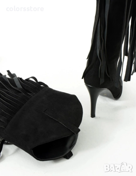 Ботуши на ток - черен велур - RS52, снимка 1