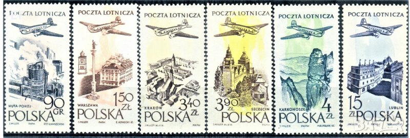 Полша, 1957 г. - пълна серия пощенски марки, 1*6, снимка 1