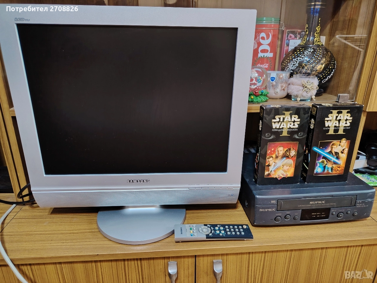 ЧЕРЕН ПЕТЪК ! Телевизор Samsung + Видео Supra с 2 ориг.филма Star Wars, снимка 1
