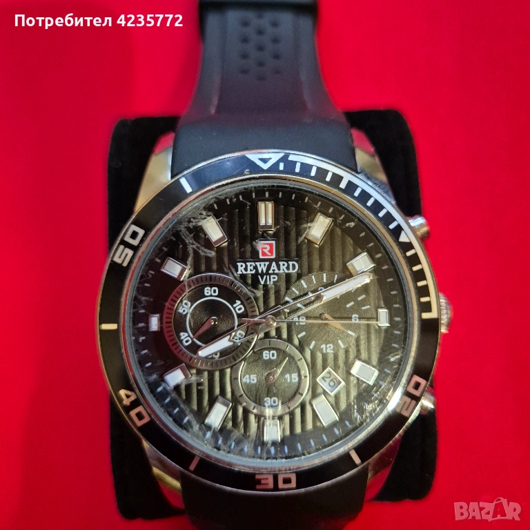 Спортен кварцов водоустойчив хронограф Reward. , снимка 1
