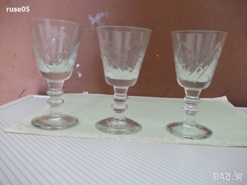 Лот от 3 бр. кристални чаши, снимка 1