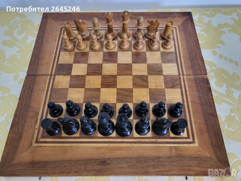 #4 Стар масивен дървен шах От соца, снимка 1
