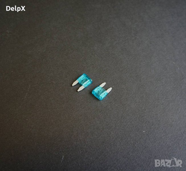 Автомобилен предпазител мини син 10x16mm 15A, снимка 1