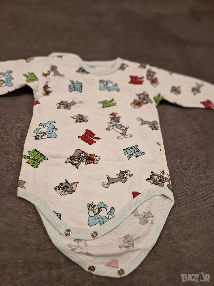 9-12м 80см Боди, памук, том и джери, без следи от употреба , снимка 1