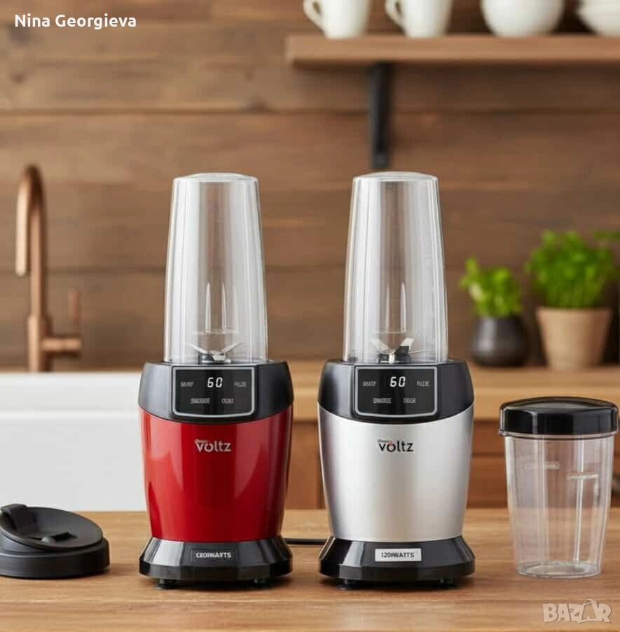 Мощен нутри блендер Oliver Voltz, 1200W с LED дисплей и 2 кани за смути (1000ml/800ml), снимка 1