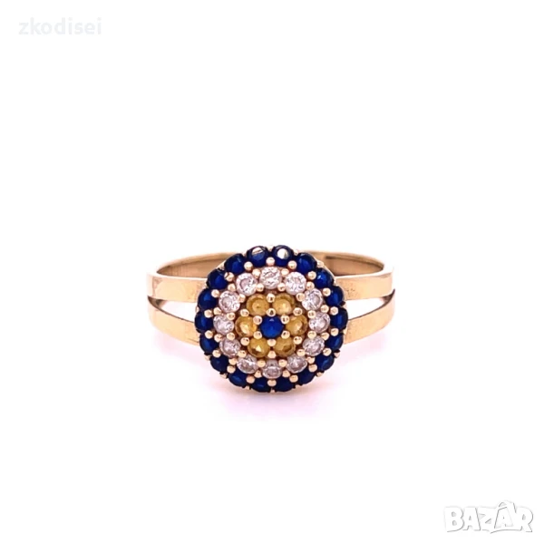 Златен дамски пръстен 1,73гр. 14кр. проба:585 размер:49 модел:32564-1, снимка 1