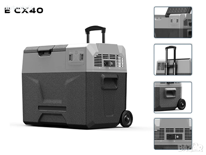 Авто хладилник + батерия 12V 40л - 12/24/100-240V, снимка 1