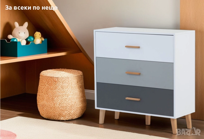 Скрин TIMMY 3S бяло/св.сиво-графит/натурално Код P1431, снимка 1