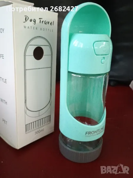 Бутилка за вода за кучета Външна хранилка за пиене Пътуване Чаша за хранене на домашни любимци Купа, снимка 1