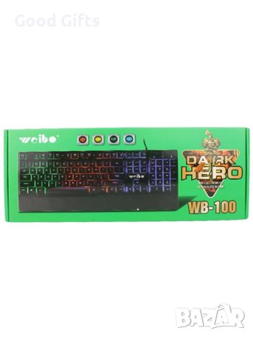 Геймърска клавиатура Weibo WB-100 Dark Hero, снимка 2 - Клавиатури и мишки - 39301165
