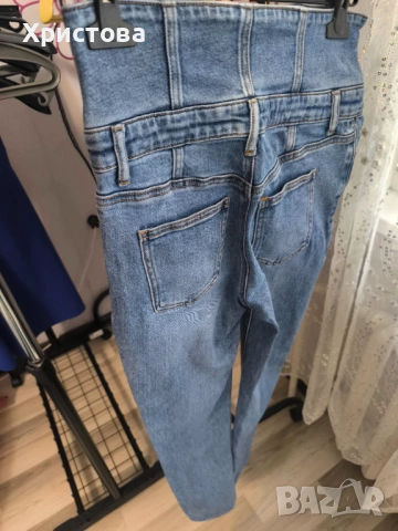 Слим дънки с много висока талия - 7 Е, снимка 4 - Дънки - 53929632