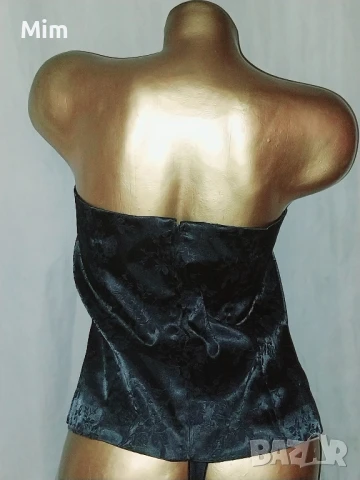 Сатенен черен корсет , снимка 4 - Корсети, бюстиета, топове - 51069575